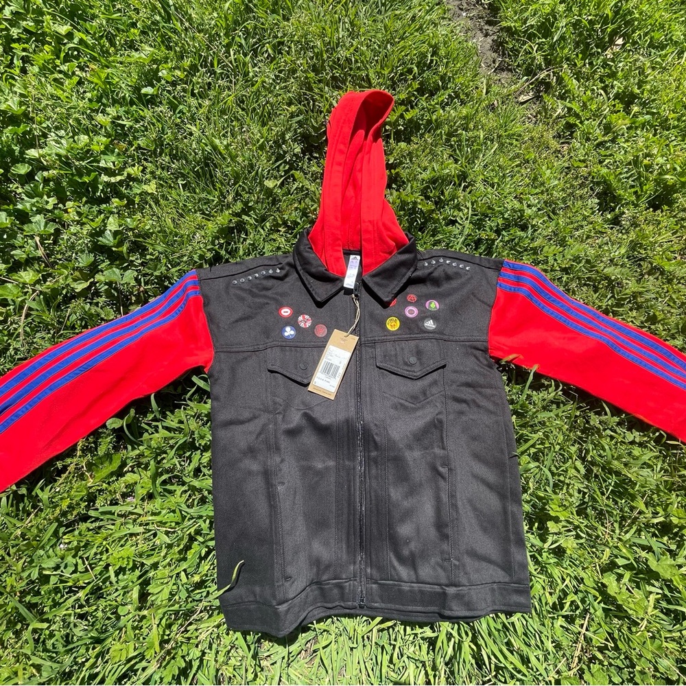 adidas Donovan Mitchell x Marvel's Spider Punk Hoodie Black Kids size S and M